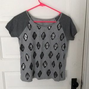 Loft baseball tee with sequins